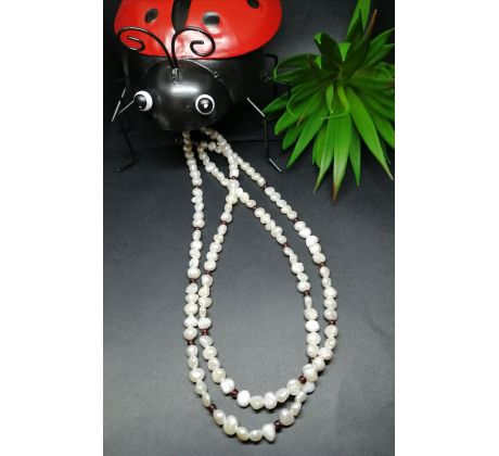 Dvojradový náhrdelník Riečna perla